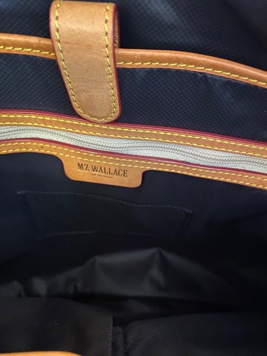 MZ WALLACE TOTE TRAVELER TOTE COSBY BLACK QUILTED SLIPS ON SUIT CASE HANDLE - Picture 12 of 16